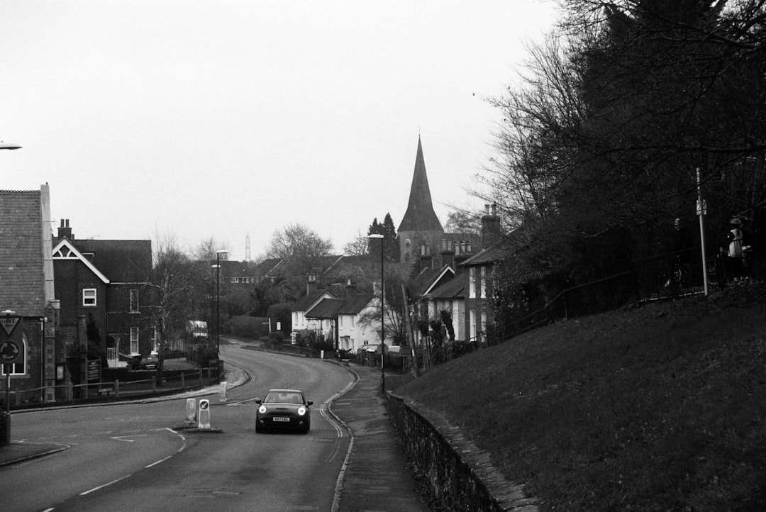 Rural landscape of Somerset showing village scenery